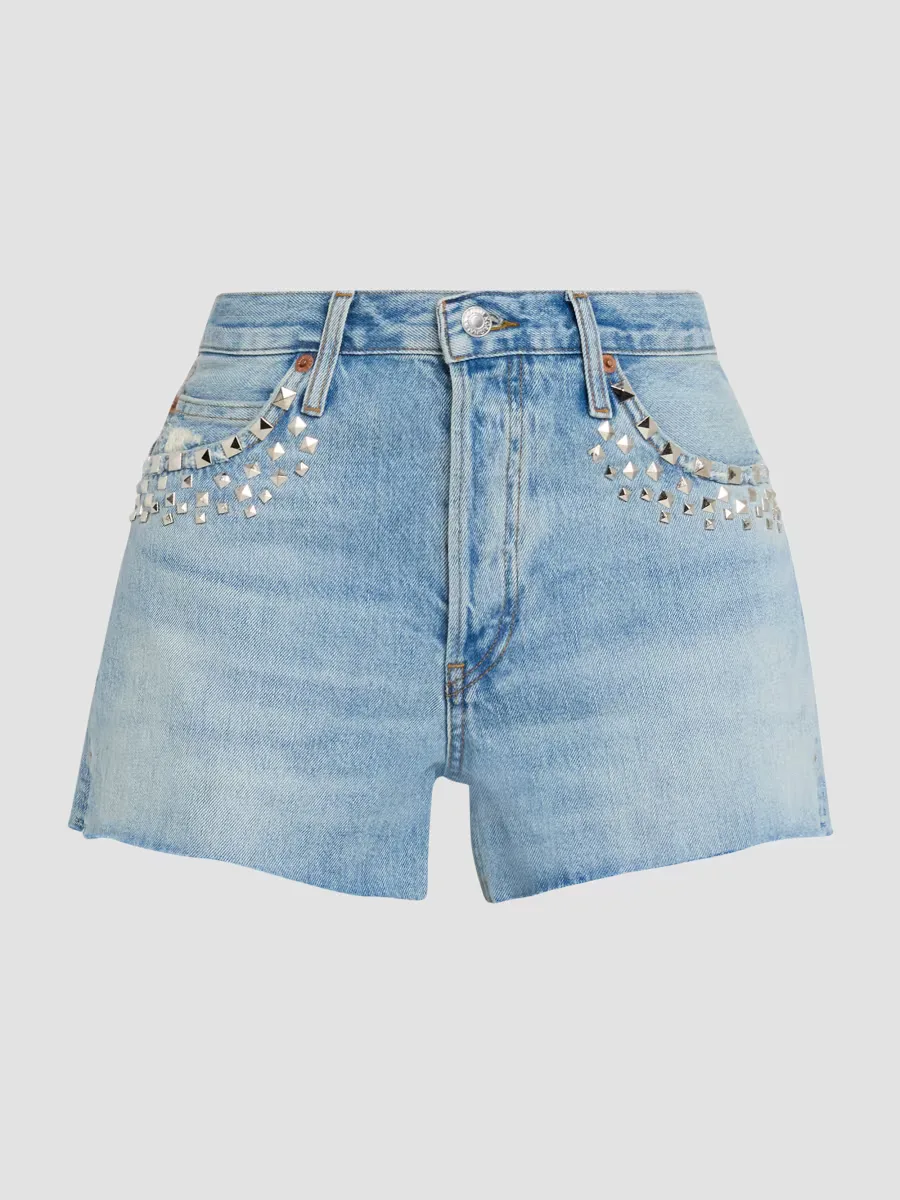 The Breezy Studded Denim Shorts by Re/Done