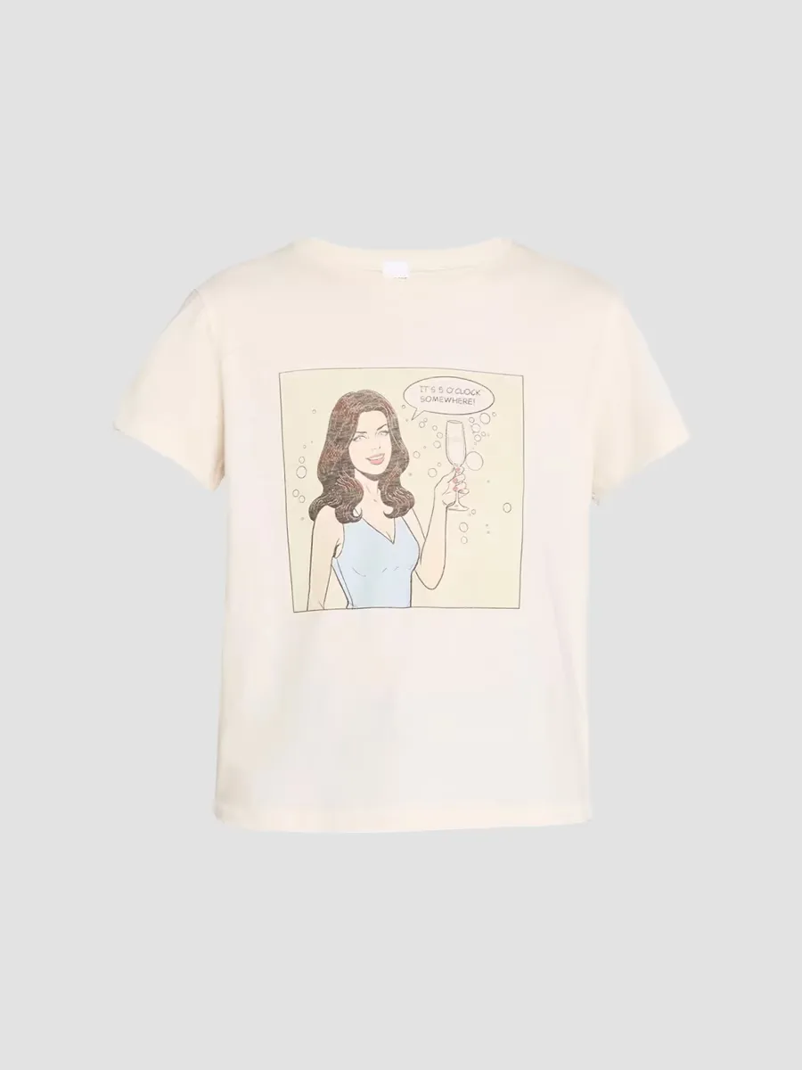 5 OClock Classic Crewneck T-Shirt by Re/Done