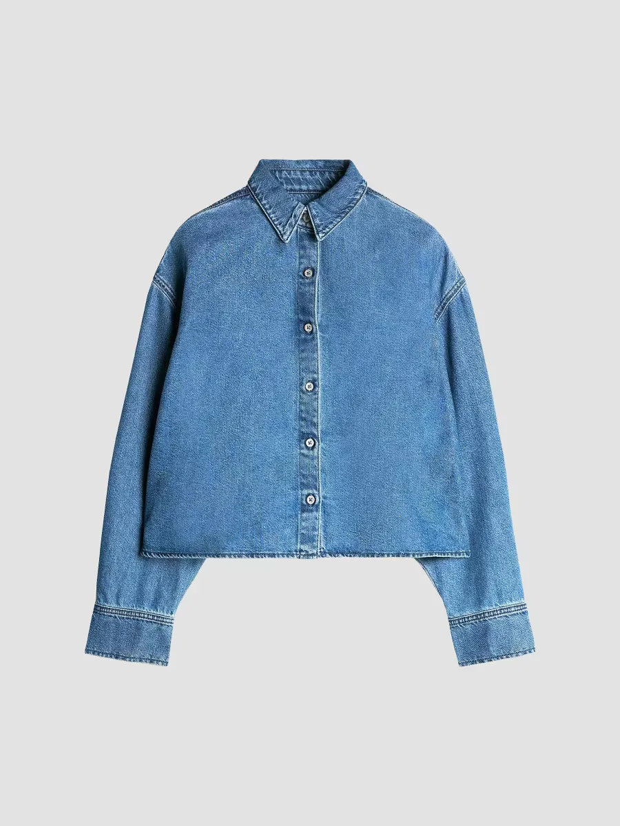 Nina Denim Crop Shirt by 7 for All Mankind