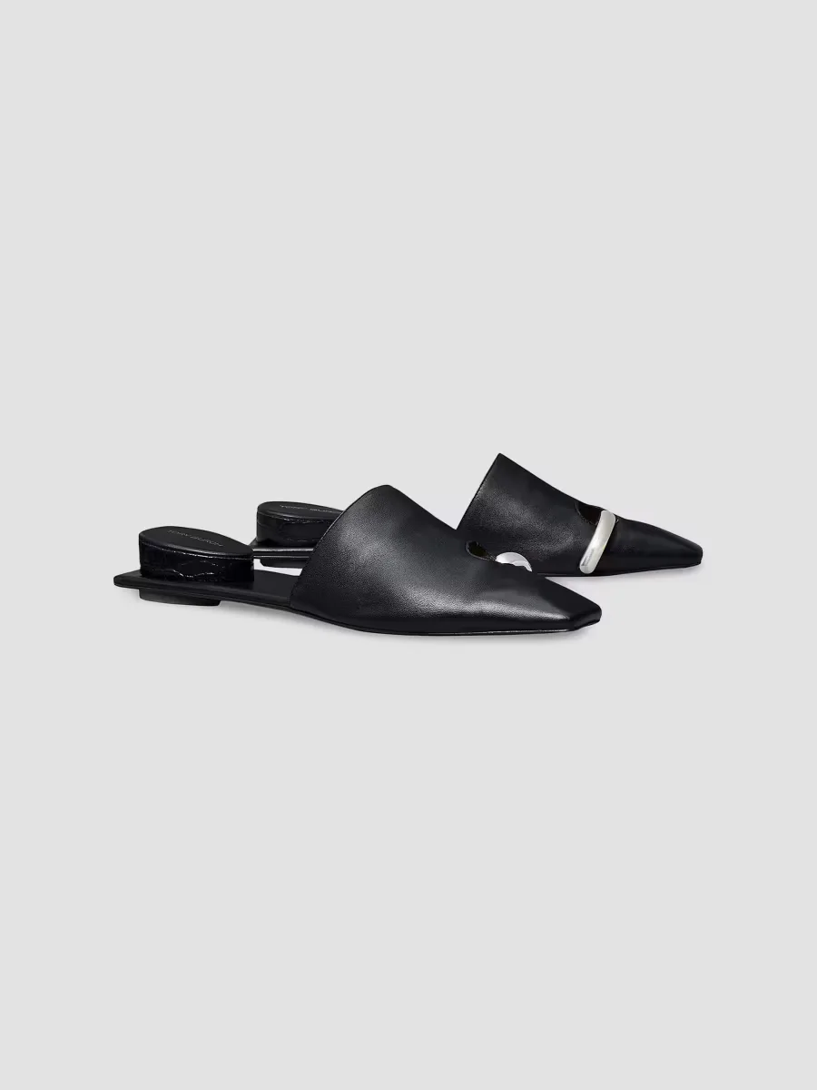 Pierced Leather Mules by Tory Burch