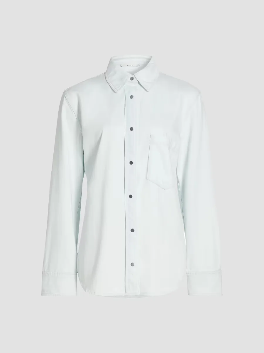 Twill Snap-Front Overshirt by Vince