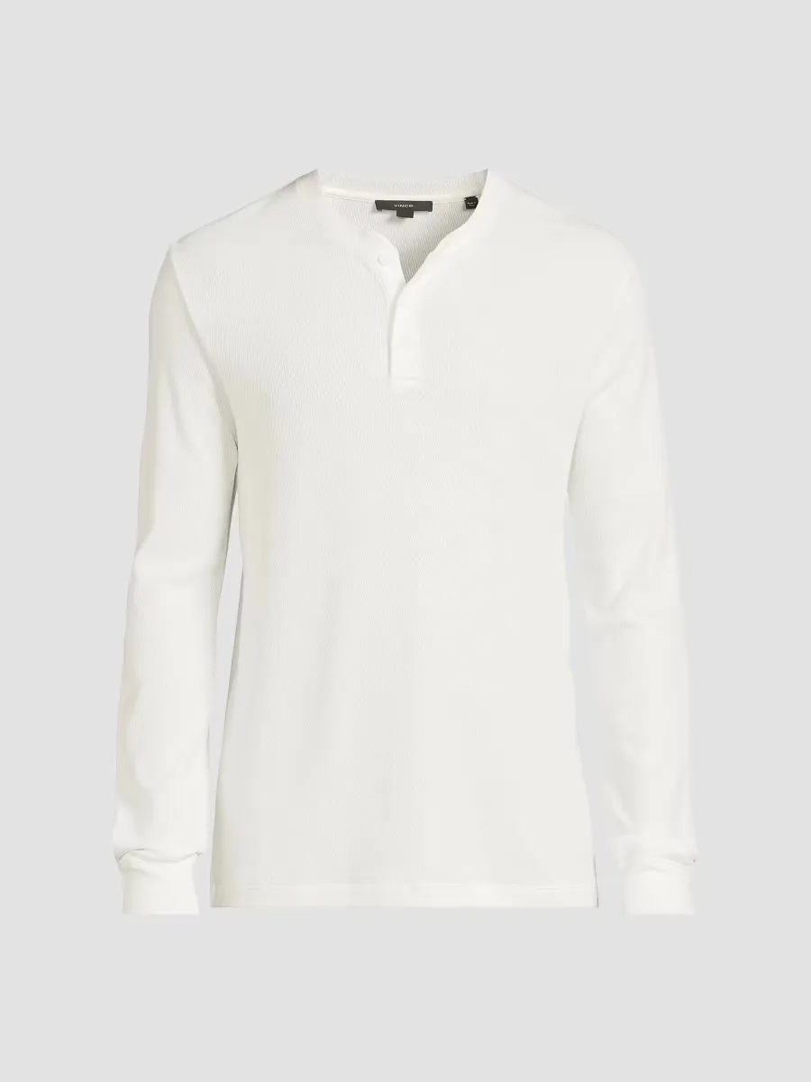 Jacquard Ribbed Henley by Vince