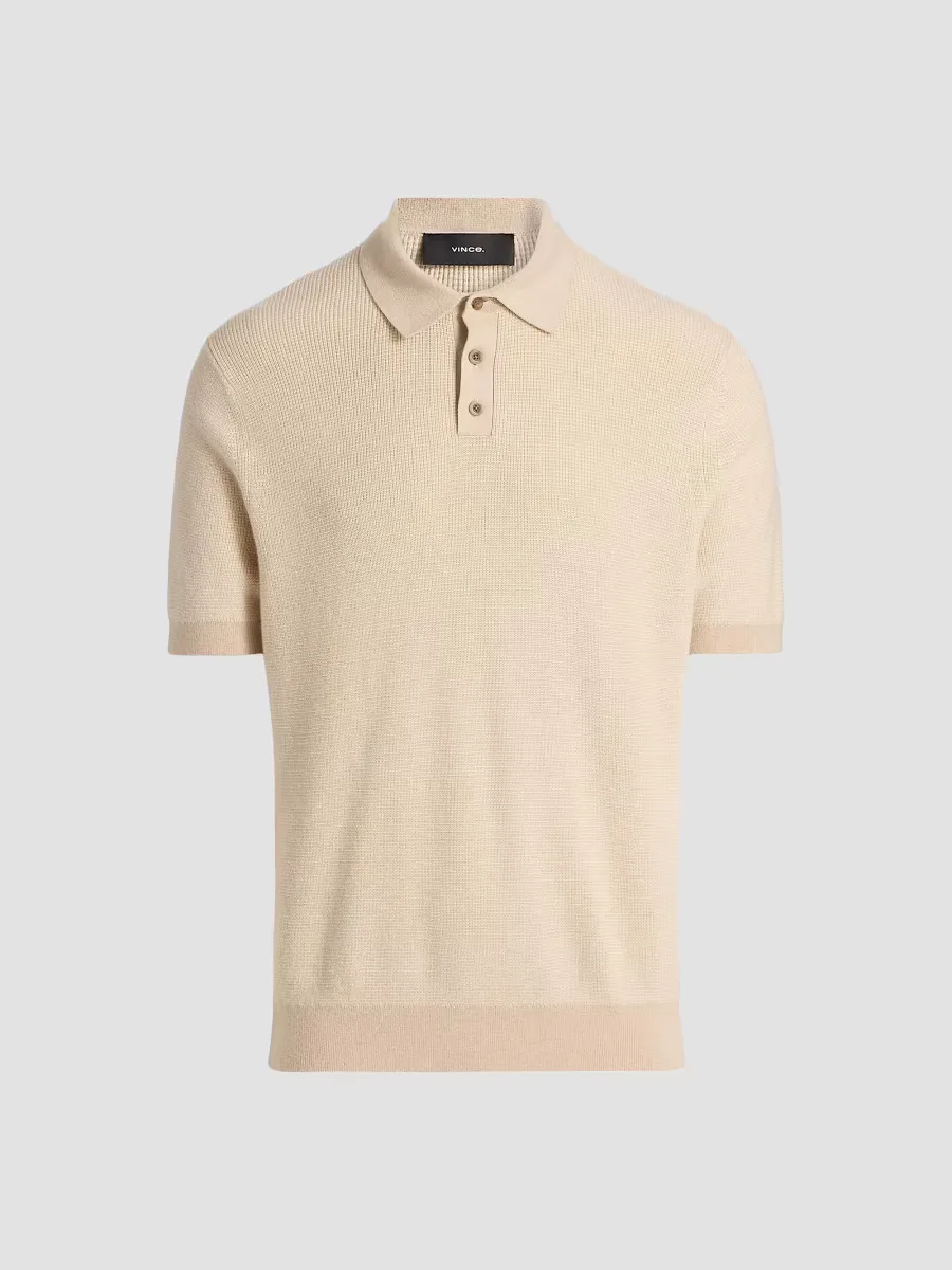 Colorblocked Feed-Stripe Cotton-Cashmere Polo Shirt by Vince