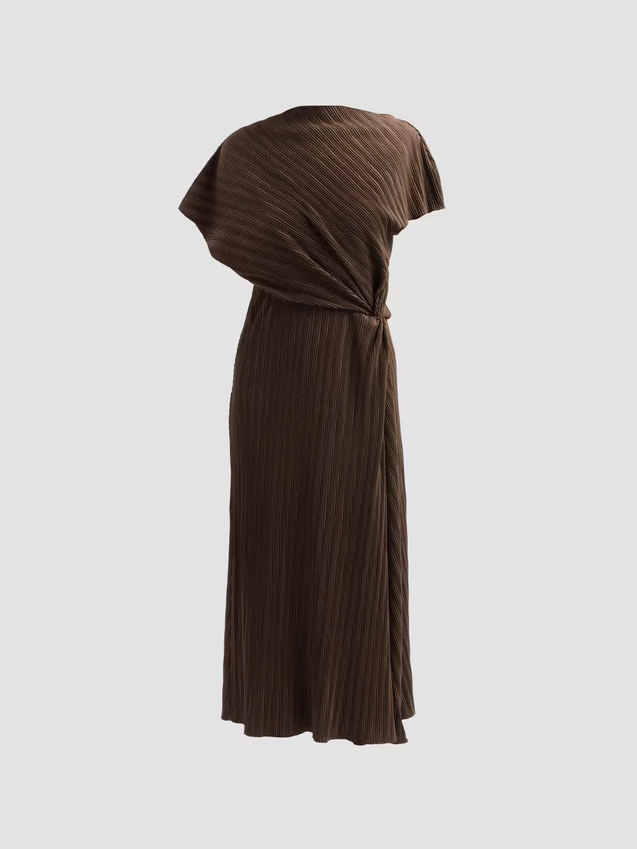 Directional Pleated Twist Midi-Dress by Vince