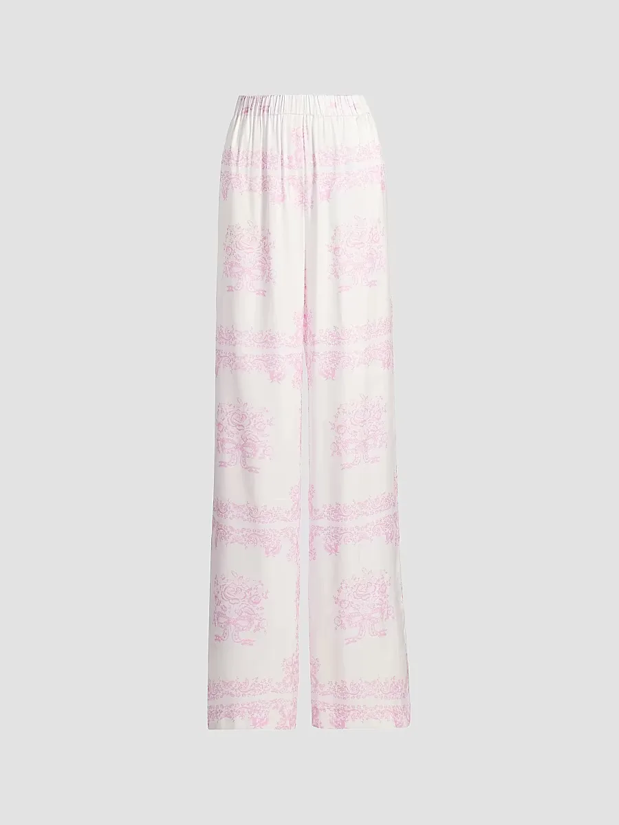 Helia Printed Wide-Leg Pants by LoveShackFancy
