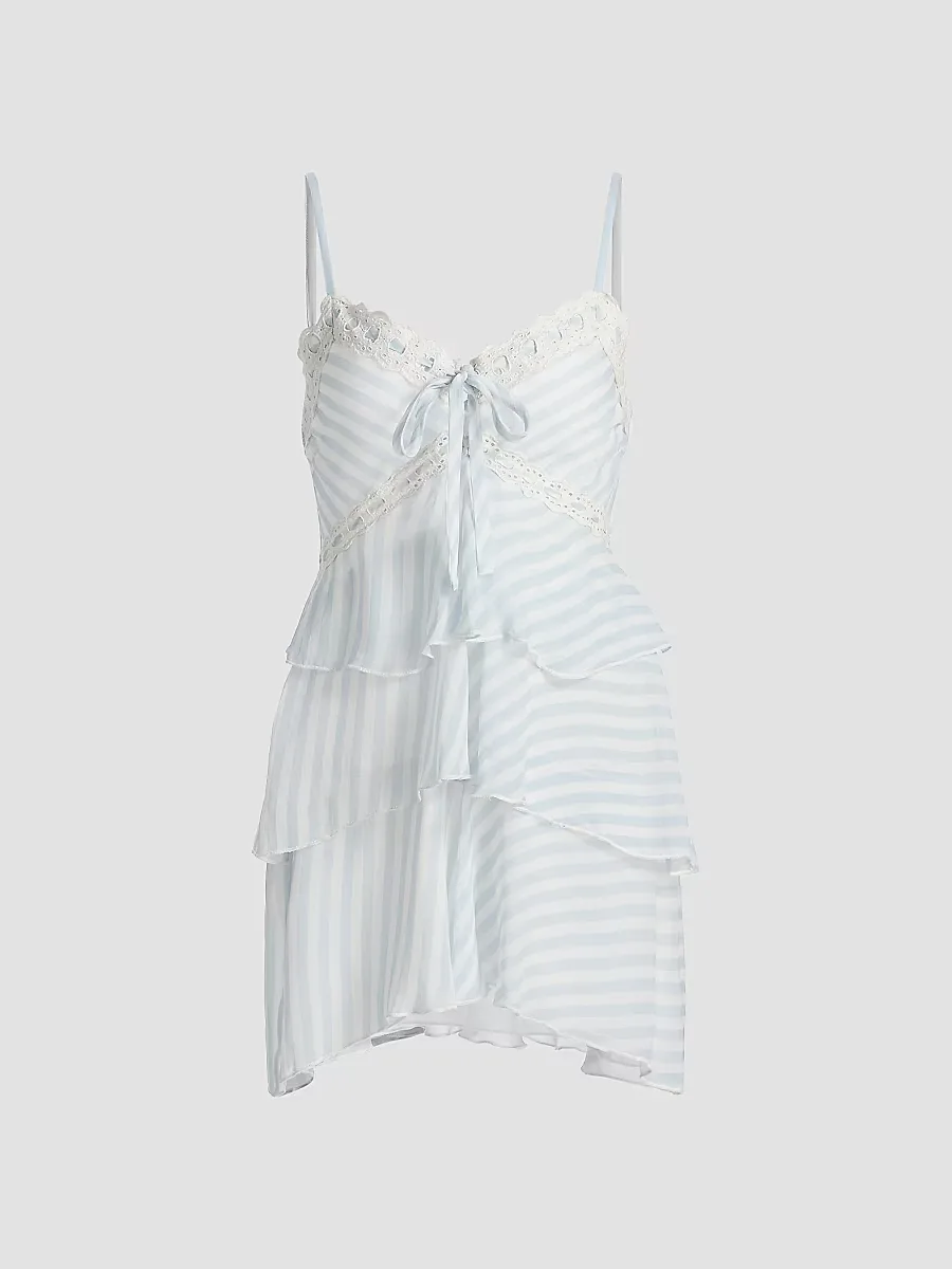 Marlia Striped Minidress by LoveShackFancy