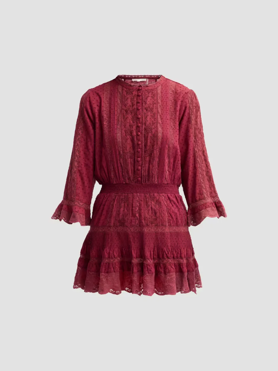 Vesna Embroidered Cotton Mini Dress by LoveShackFancy