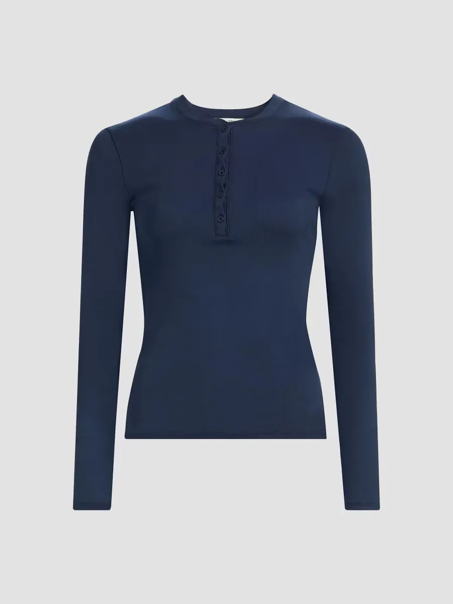Jordan Cotton Long-Sleeve Henley by Nili Lotan