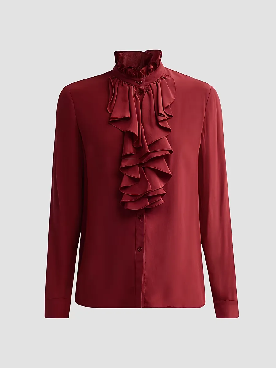 Lily Silk Ruffle Blouse