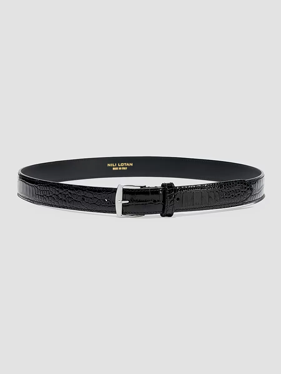 Sloane Croc-Embossed Leather Belt by Nili Lotan