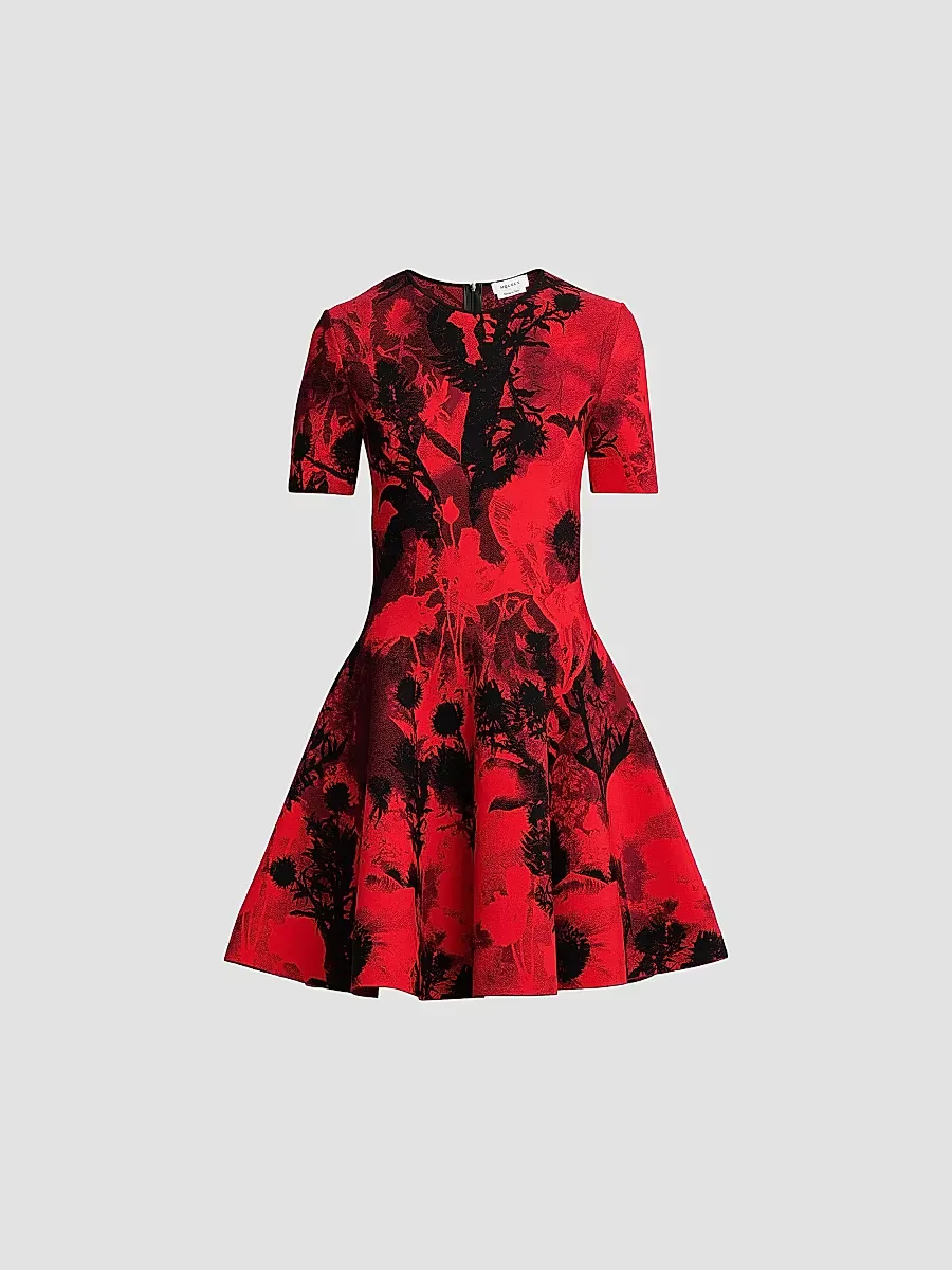London Flowers Jacquard Minidress by McQueen