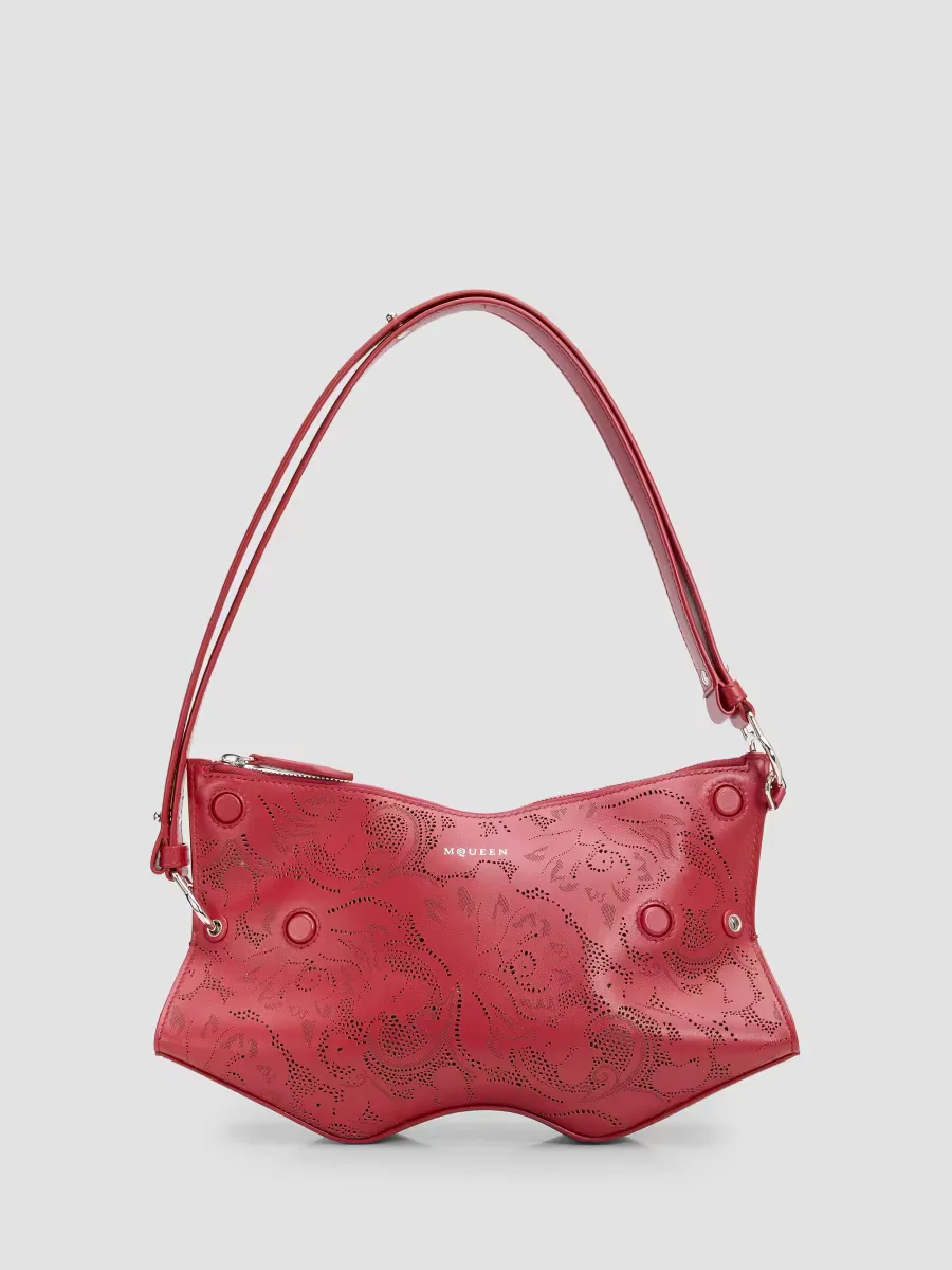 Mana Laser-Cut Leather Clutch by McQueen