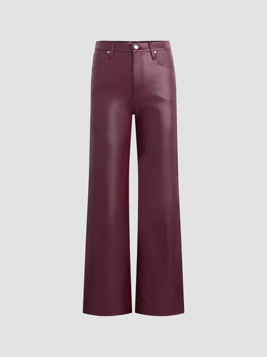 Rosie Coated High-Rise Wide-Leg Jeans