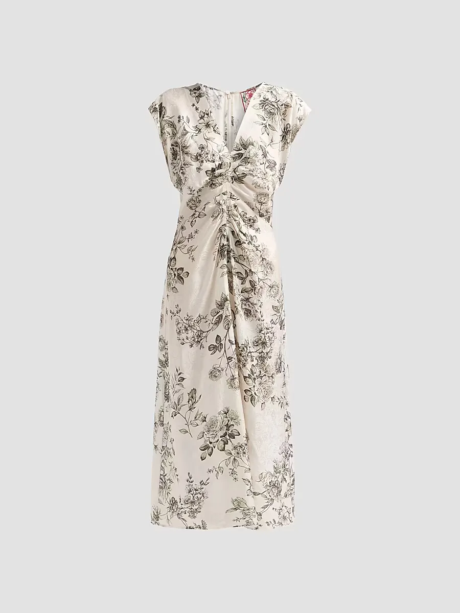 Delcie Printed Midi Dress by Johnny Was