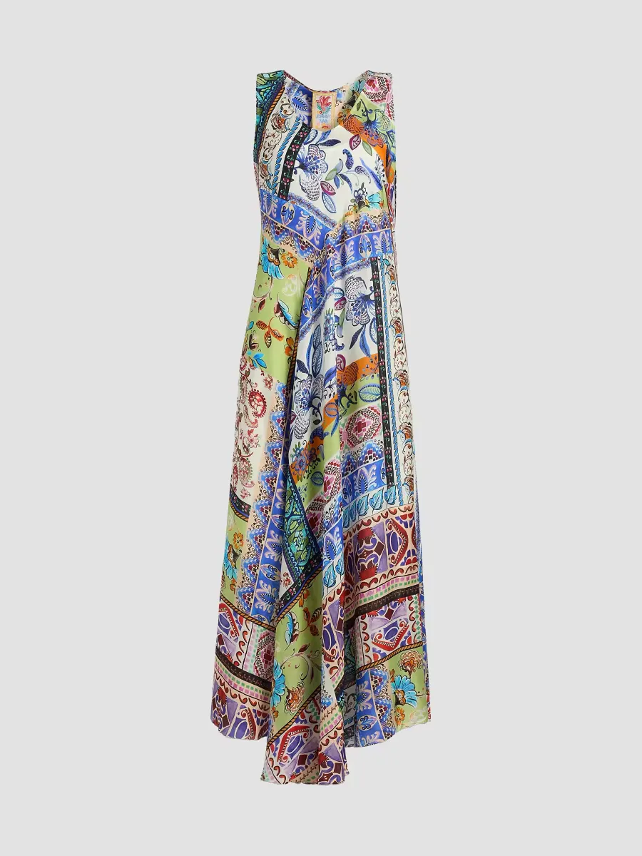 Bias-Cut Printed Silk Maxi Dress by Johnny Was