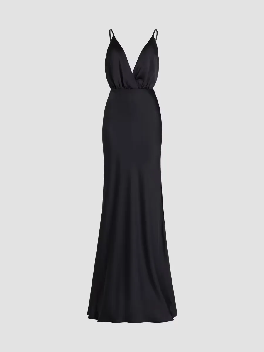 Vick V-Neck Satin Gown by Ramy Brook