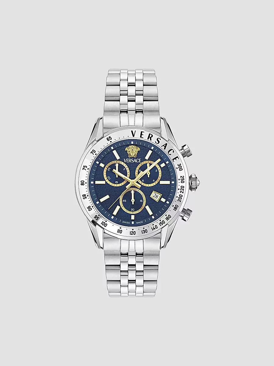 Chrono Master Stainless Steel Bracelet Watch 44MM by Versace