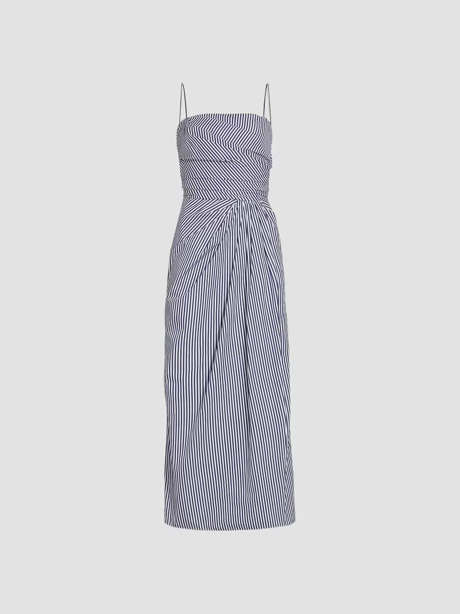 Cari Stripe Poplin Midi-Dress by Adam Lippes