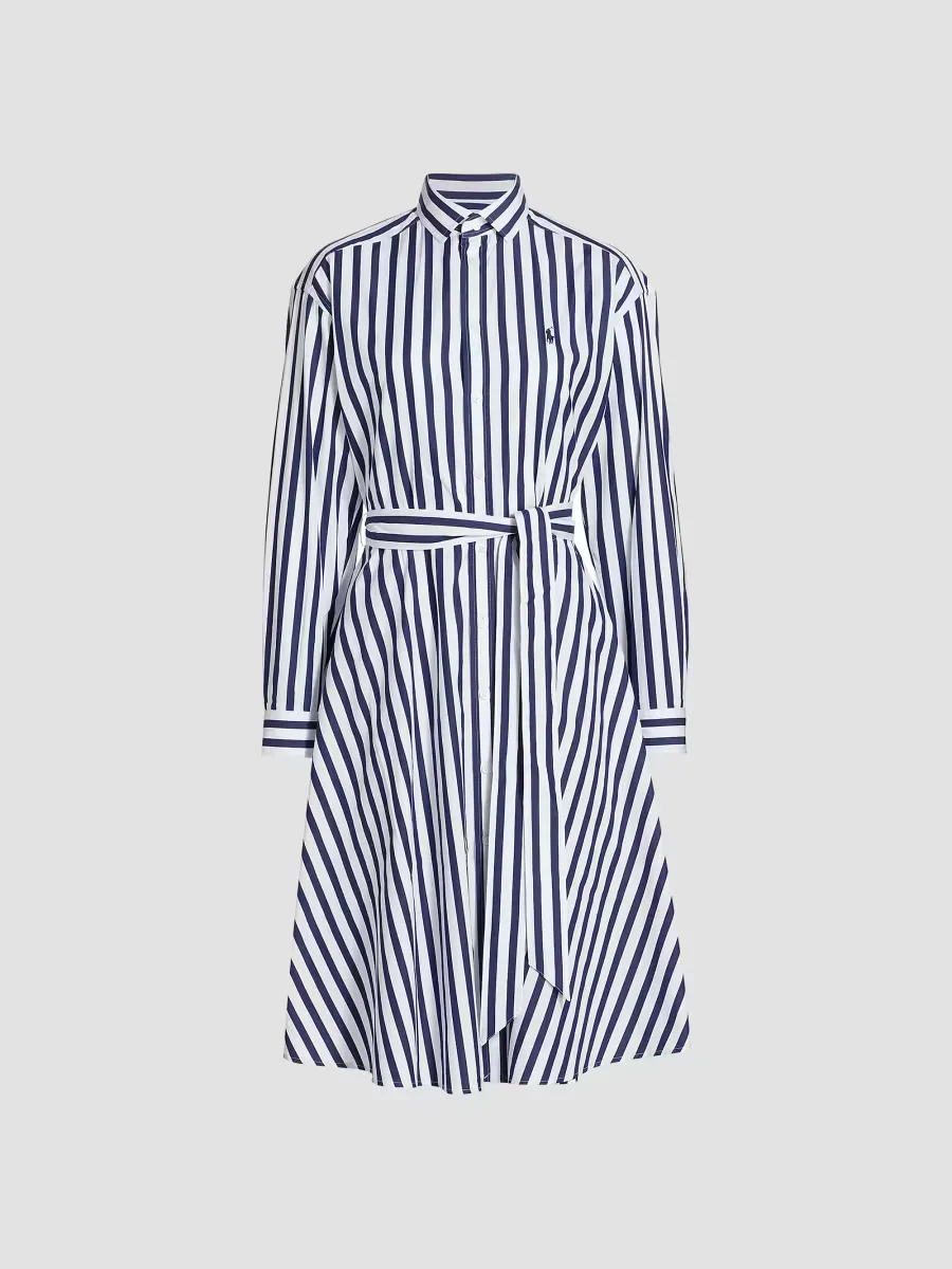 Ela Belted Stripe Cotton Shirtdress by Polo Ralph Lauren