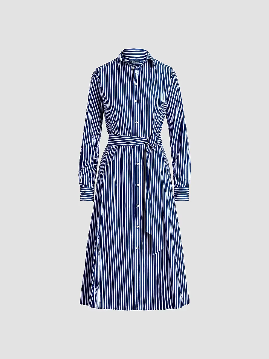 Striped Cotton Shirtdress