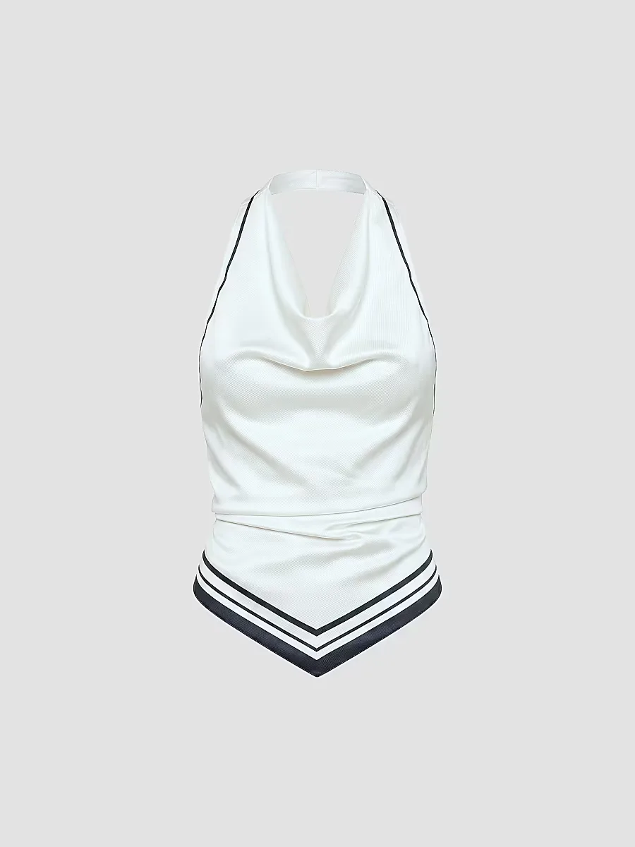 Nicola Halterneck Satin Top by SEROYA