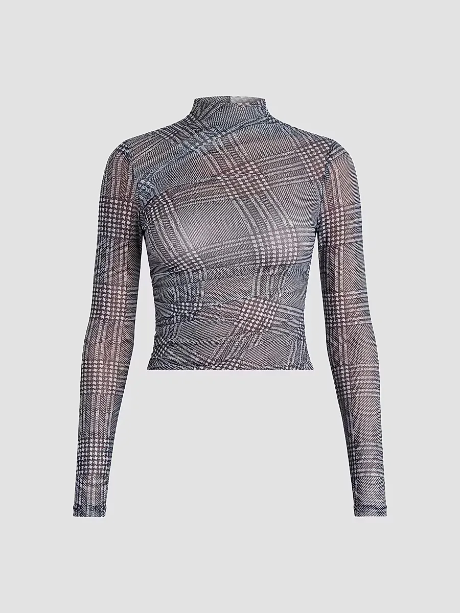 Christina Glen Check Mesh Top by SEROYA