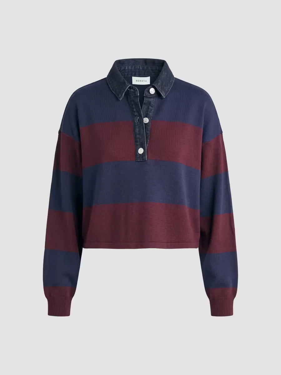 Filipa Striped Polo Shirt by SEROYA