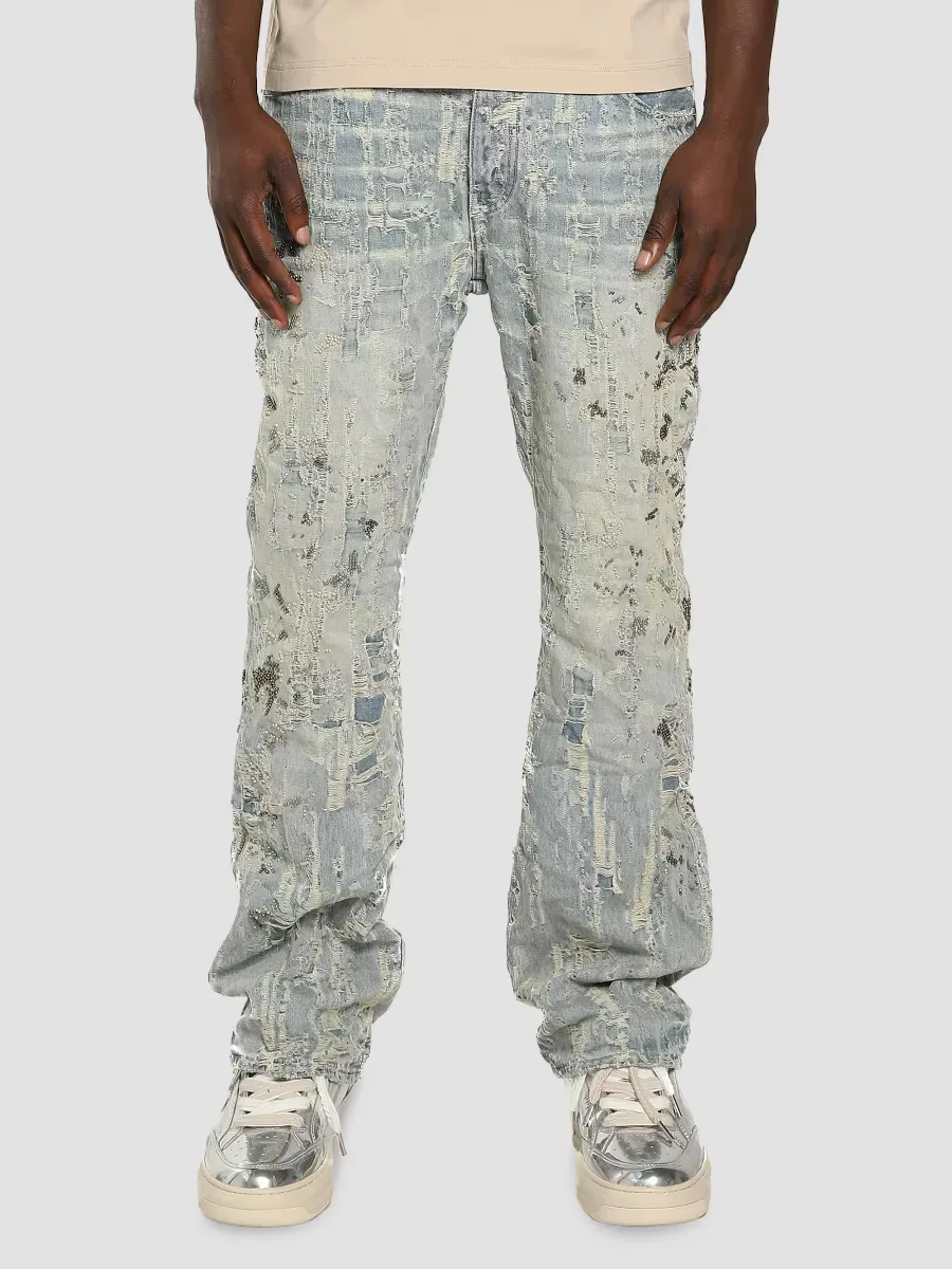 D-Bead Destroy Splatter Distressed Jeans by Purple Brand
