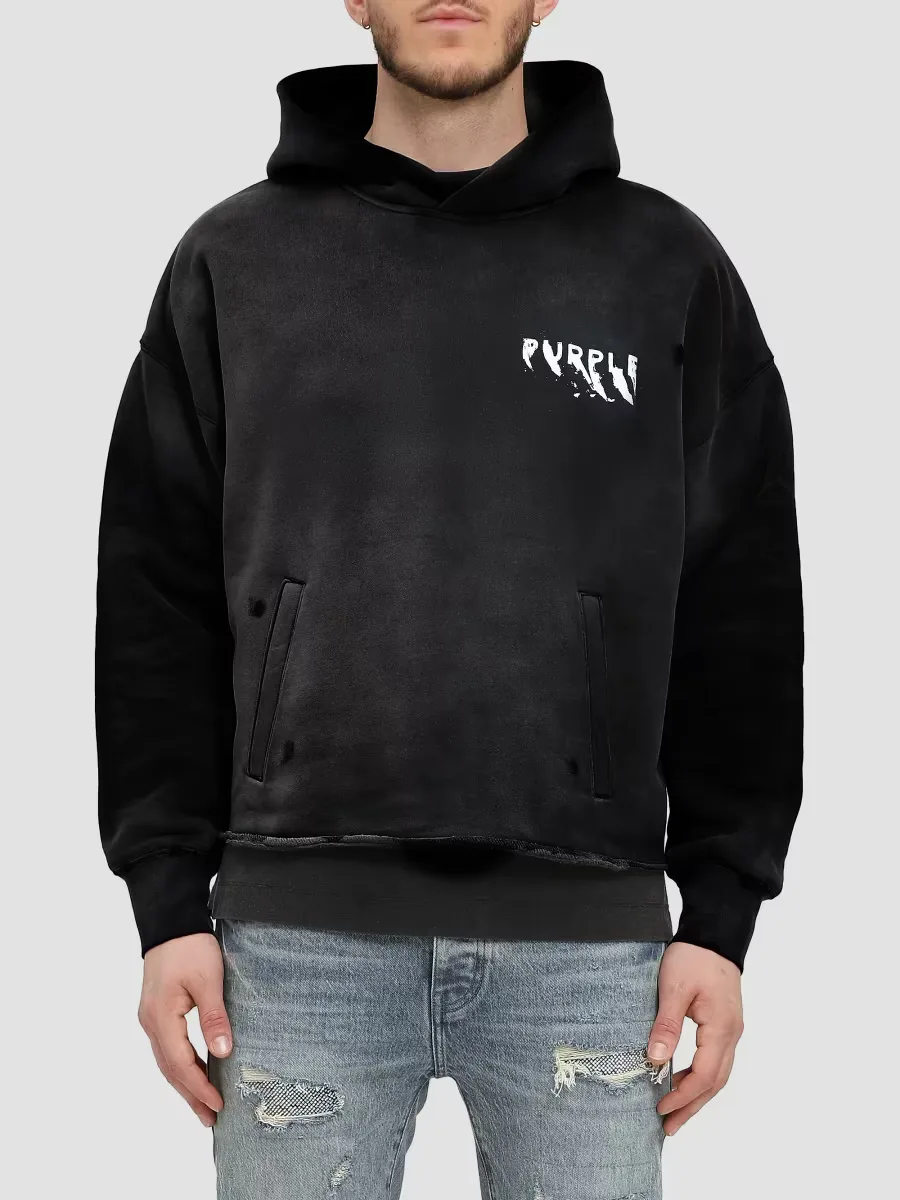 Logo Cotton Fleece Oversized Hoodie by Purple Brand