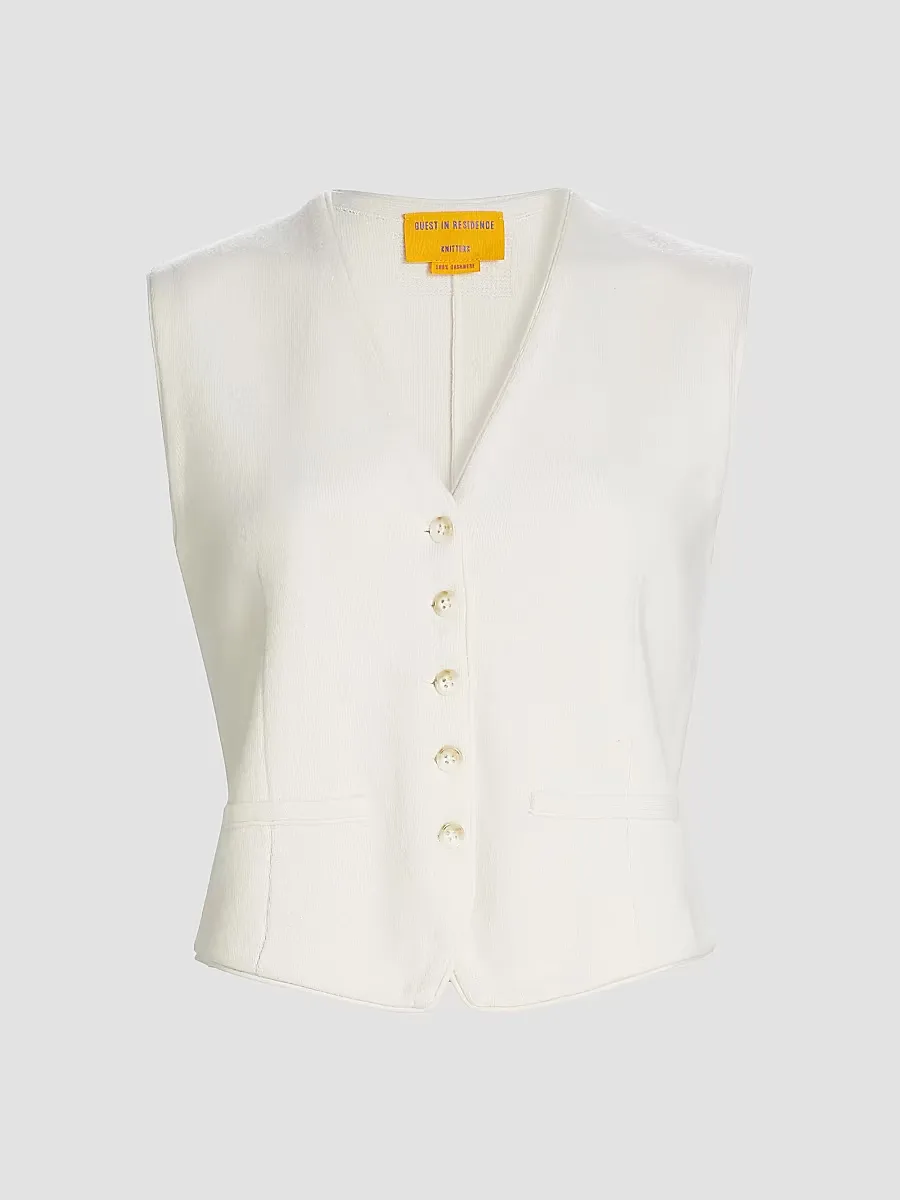 Cashmere Knit Tailored Vest by Guest in Residence