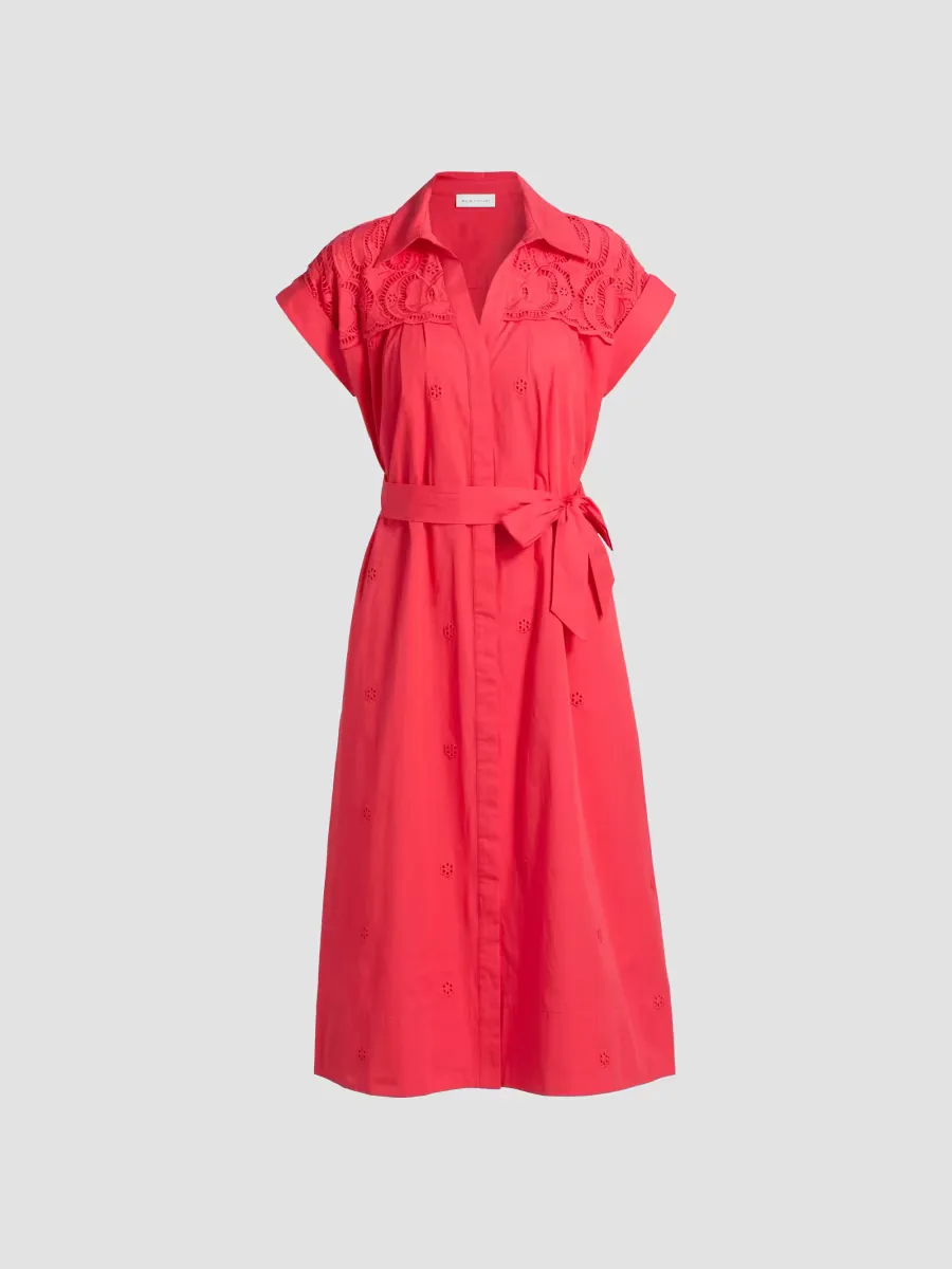 The Freya Belted Cotton Midi-Shirtdress by Elie Tahari