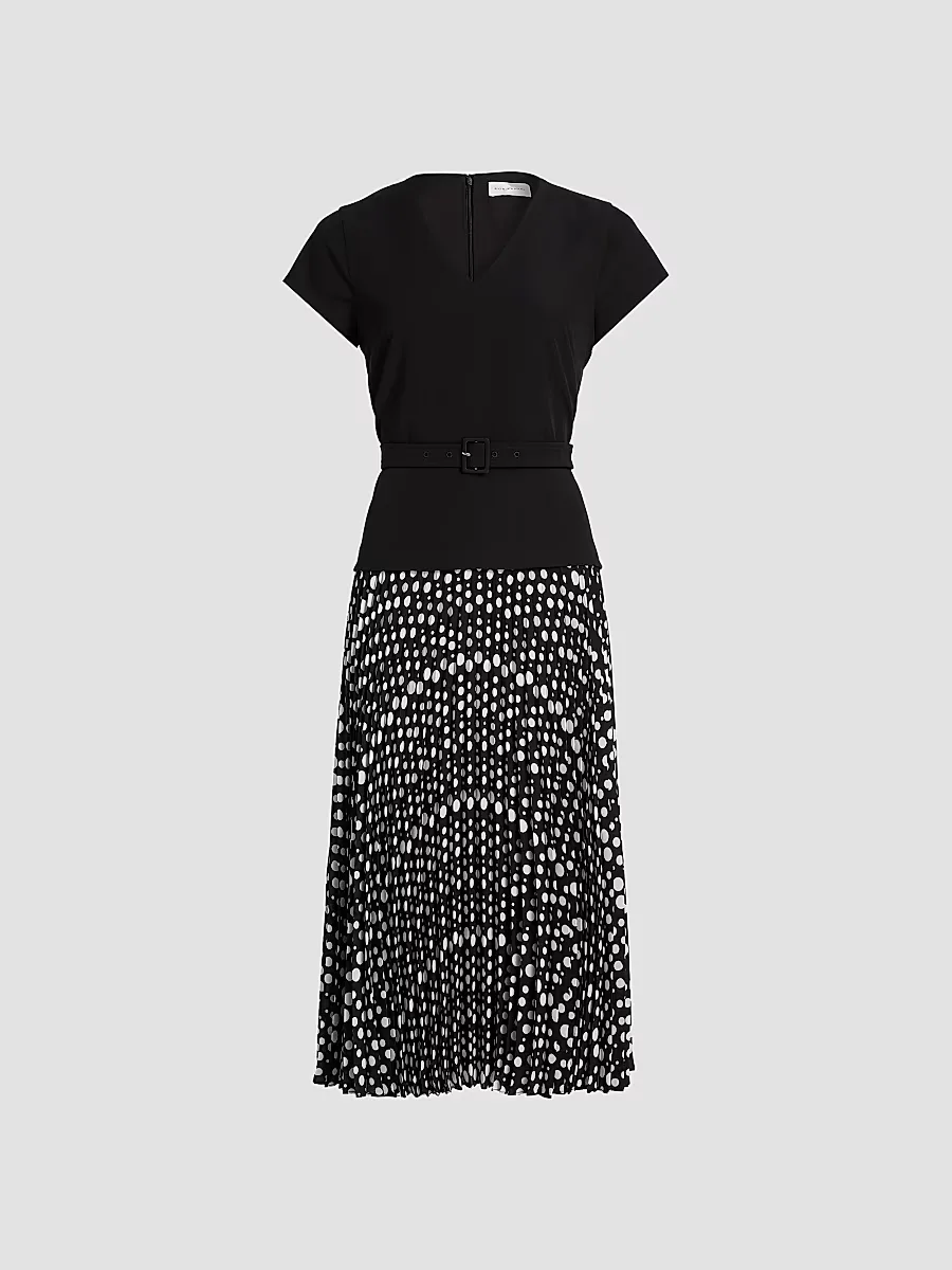The Nina Polka Dot Combo Midi-Dress