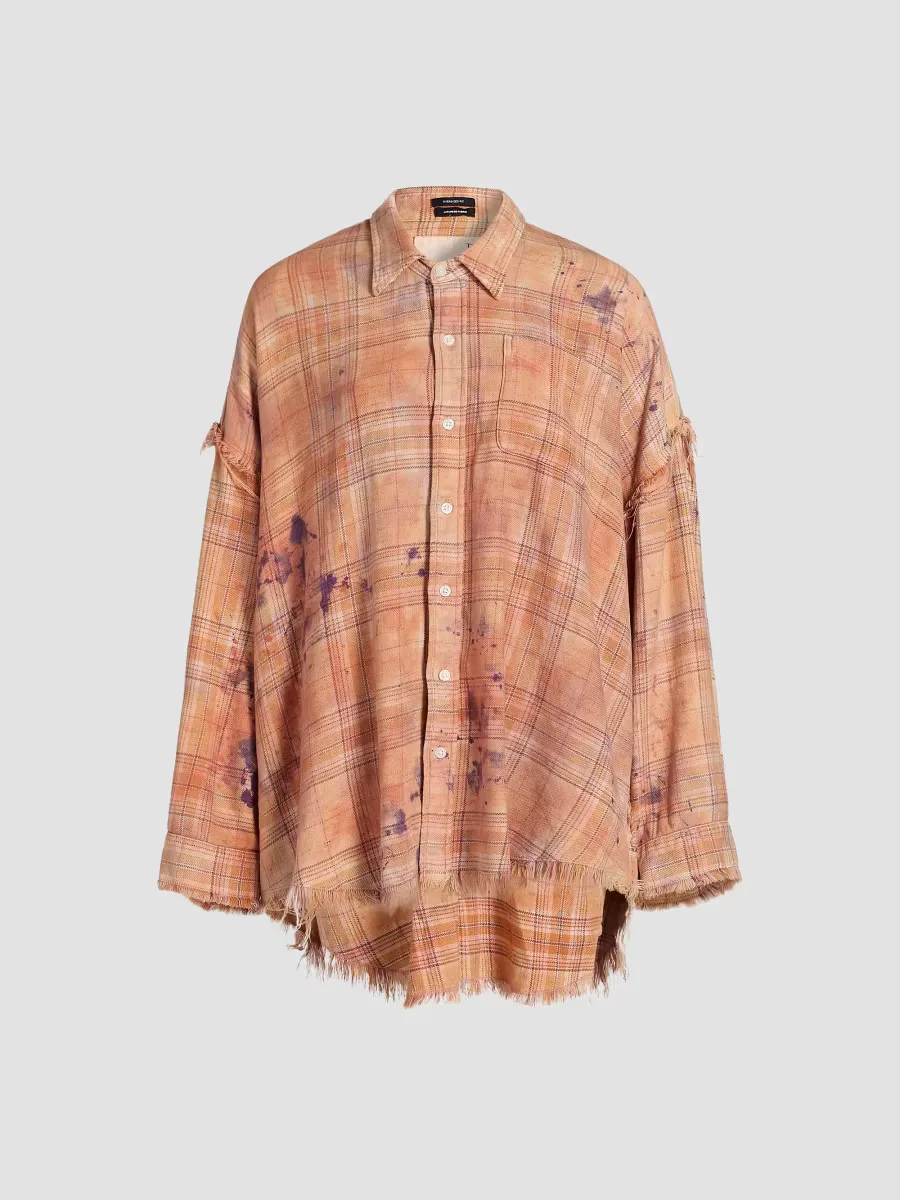 Shredded Seam Plaid Shirt by R13