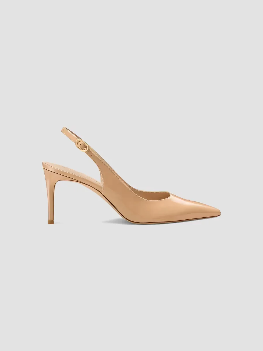 Power 75MM Patent Leather Slingback Pumps by Stuart Weitzman