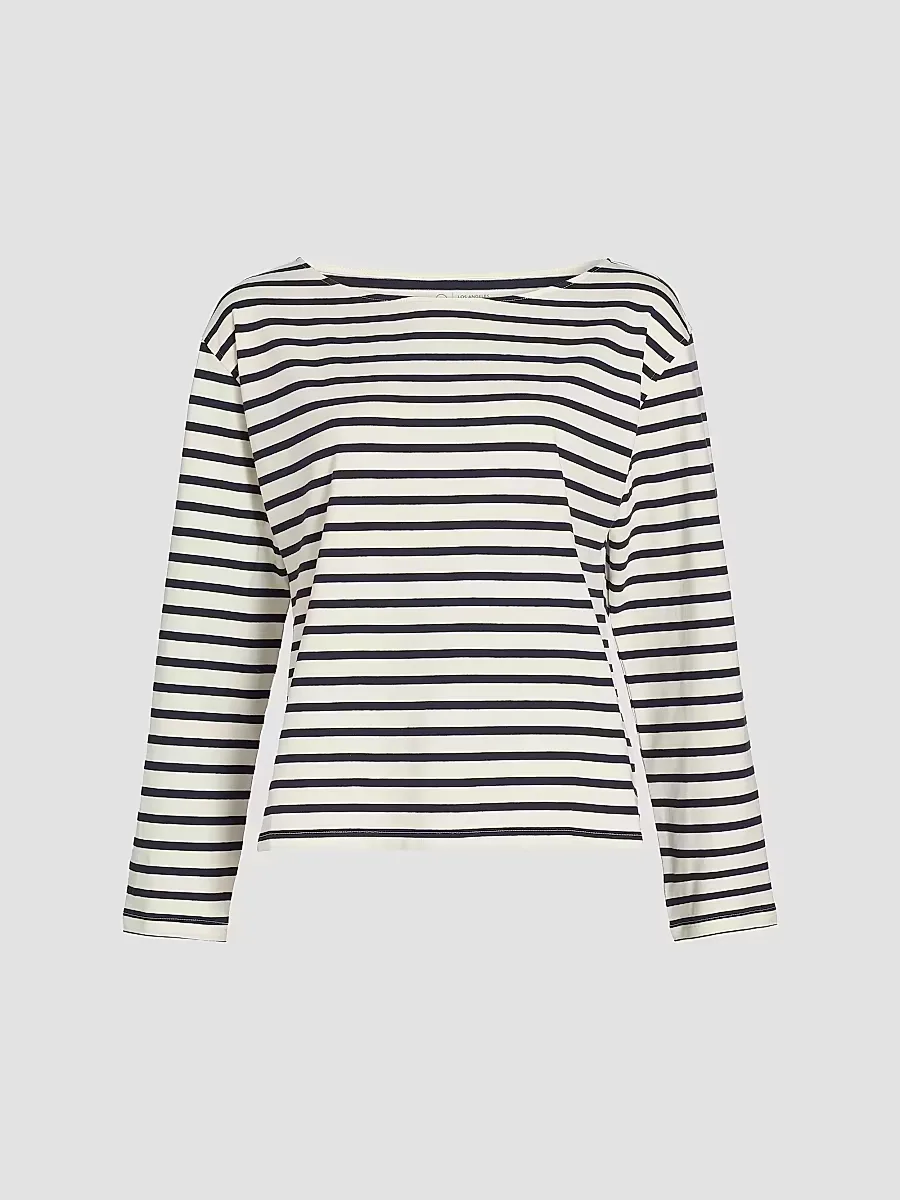 Annie Striped Stretch-Cotton T-Shirt by AG
