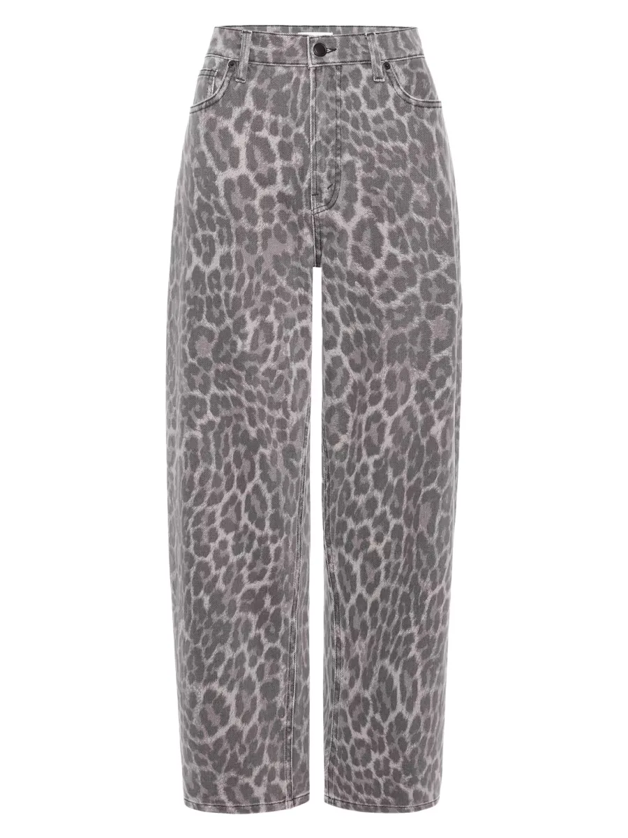 Good Standard Leopard Barrel Jeans by GOOD AMERICAN