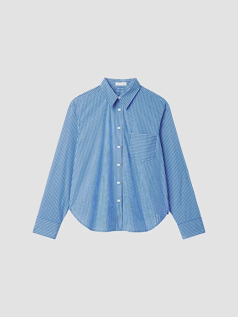 Striped Poplin Cotton-Blend Shirt by GOOD AMERICAN