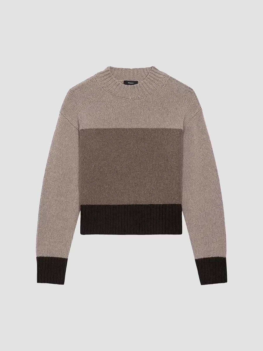 Colorblock Crewneck Sweater by Theory