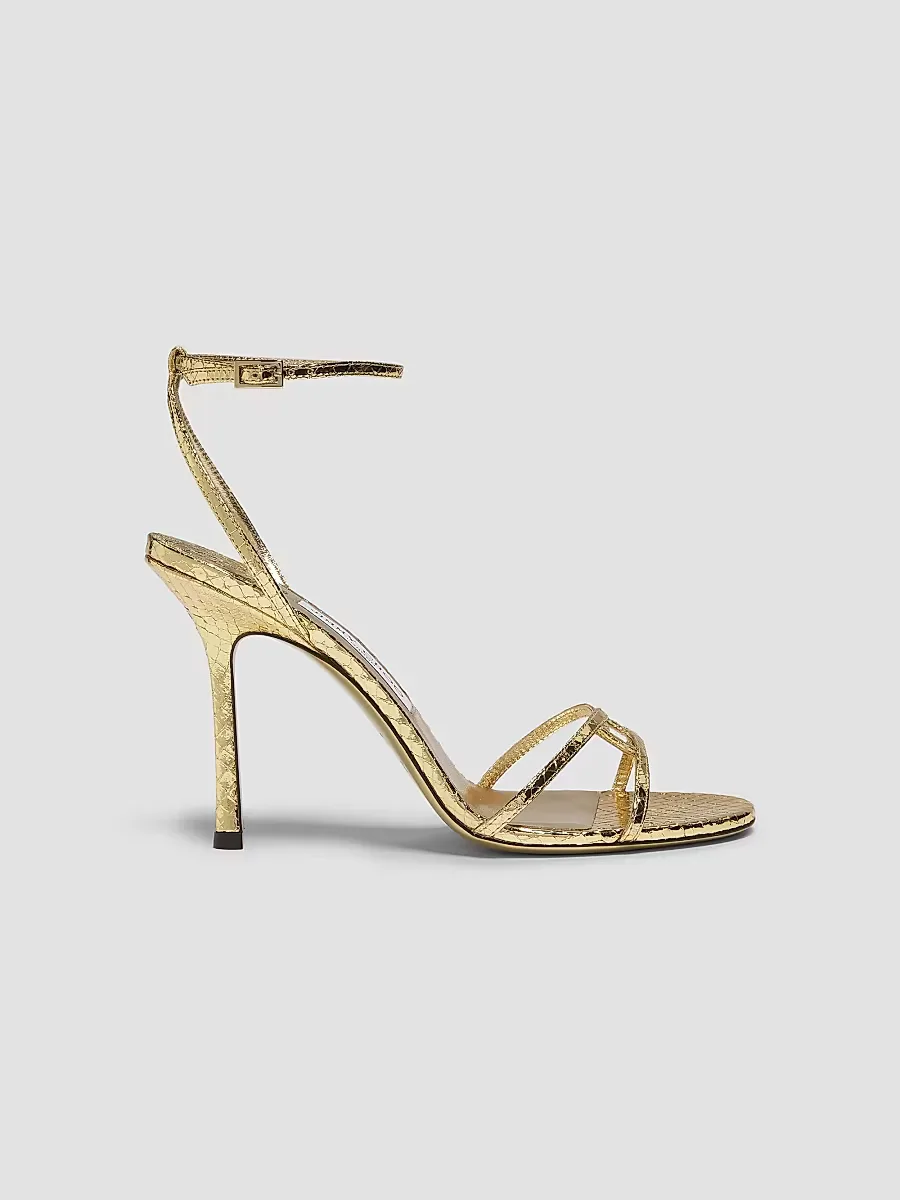 Leo 100MM Metallic Leather Sandals