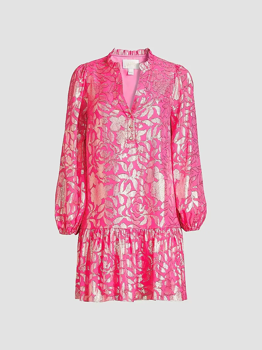 Evaline Silk Dropped Waist Minidress by Lilly Pulitzer