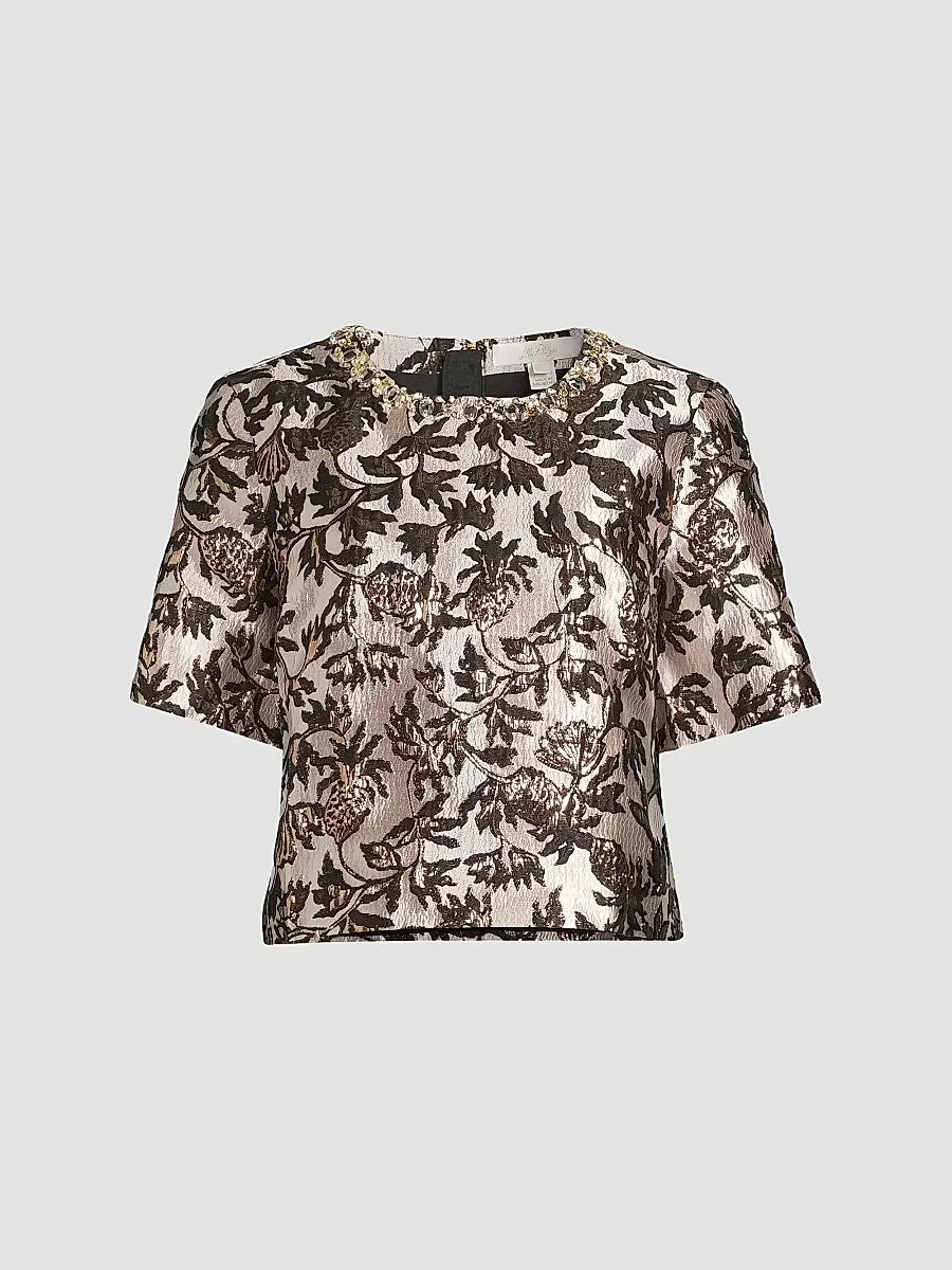 Folie Beaded Tweed Cropped Top by Lilly Pulitzer