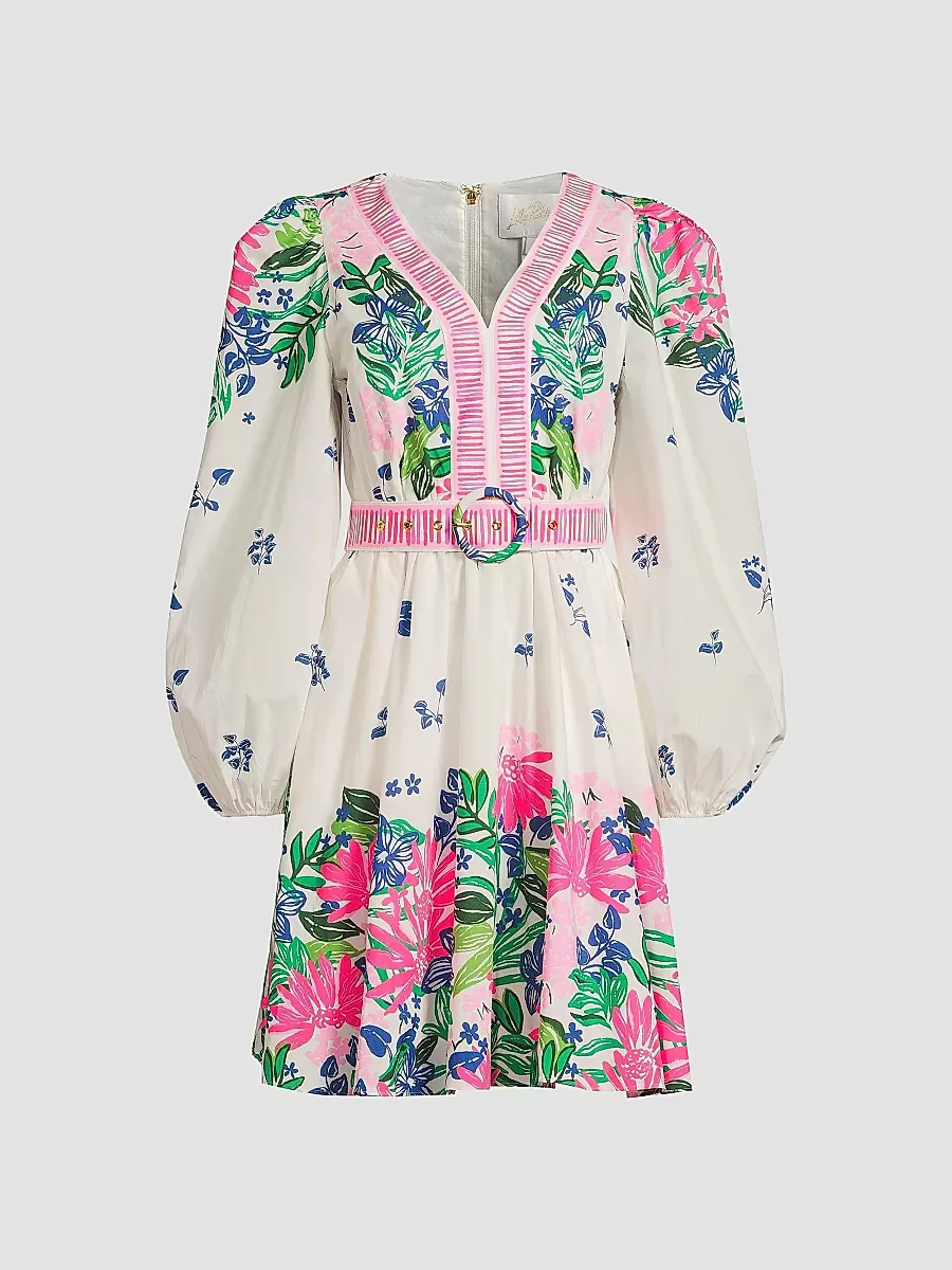 Chyanna Floral Cotton Belted Minidress