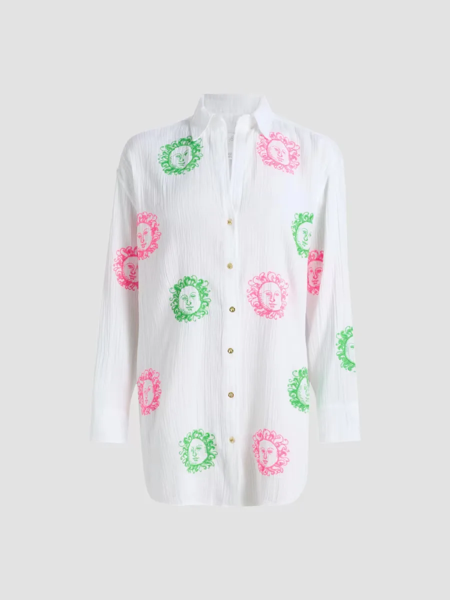 Kwitney Embroidered Cover-Up Shirt by Lilly Pulitzer