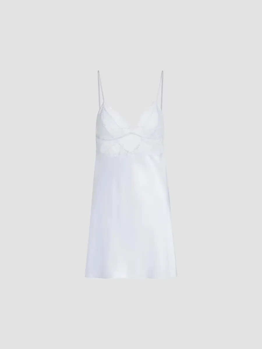 Annie Lace-Trim Satin Chemise by In Bloom