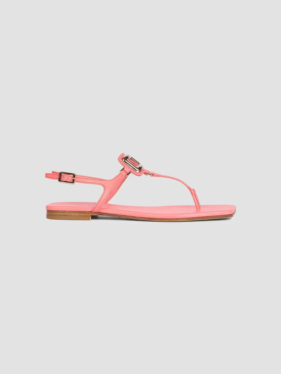 Viv by the Sea Embellished Leather T-Strap Sandals by Roger Vivier