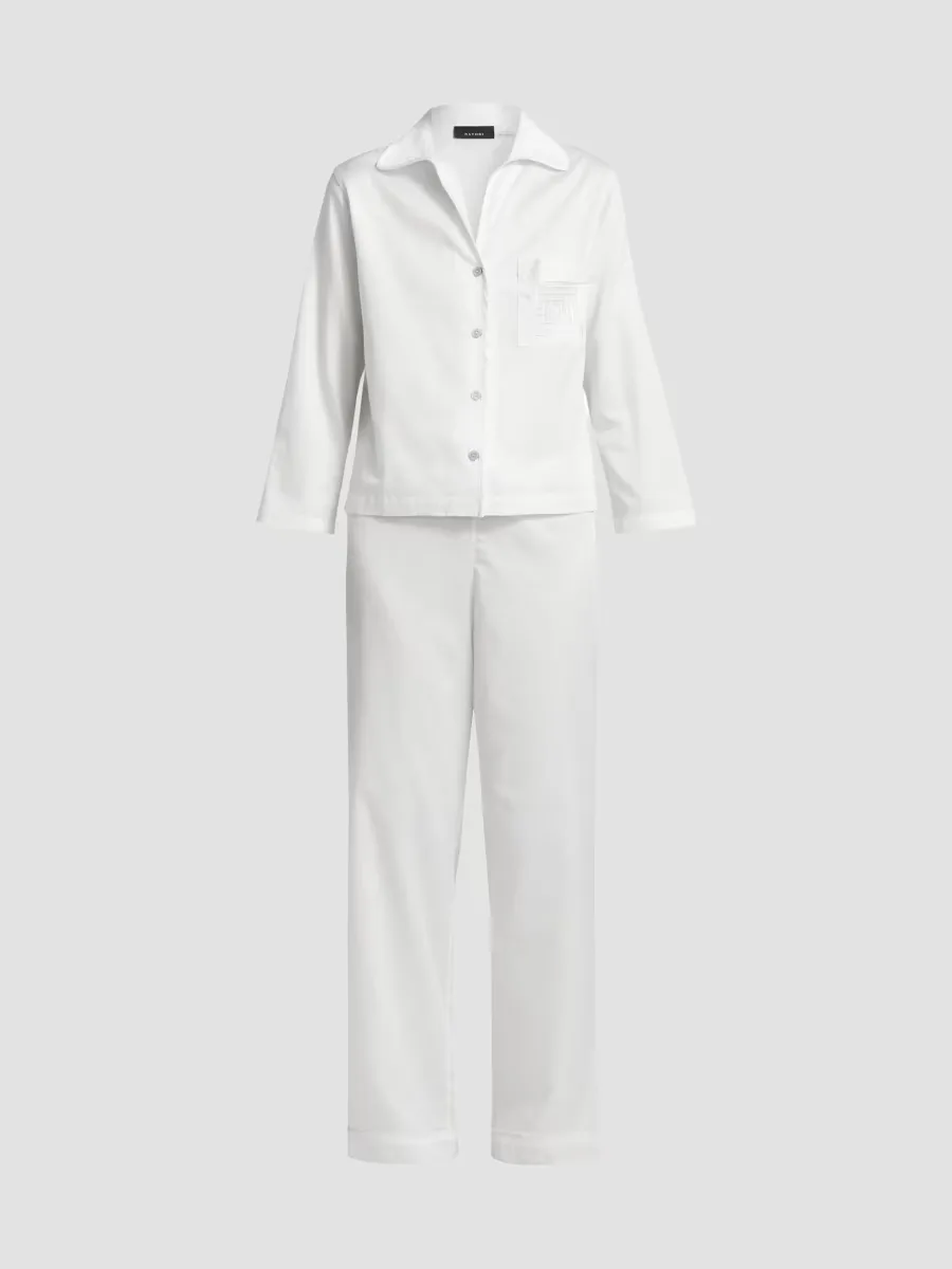 Essentials Embroidered Cotton Sateen Pajamas by Natori