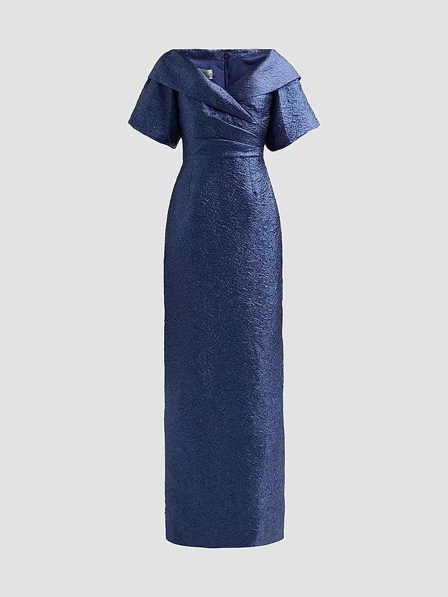 Metallic Jacquard Gown by Teri Jon
