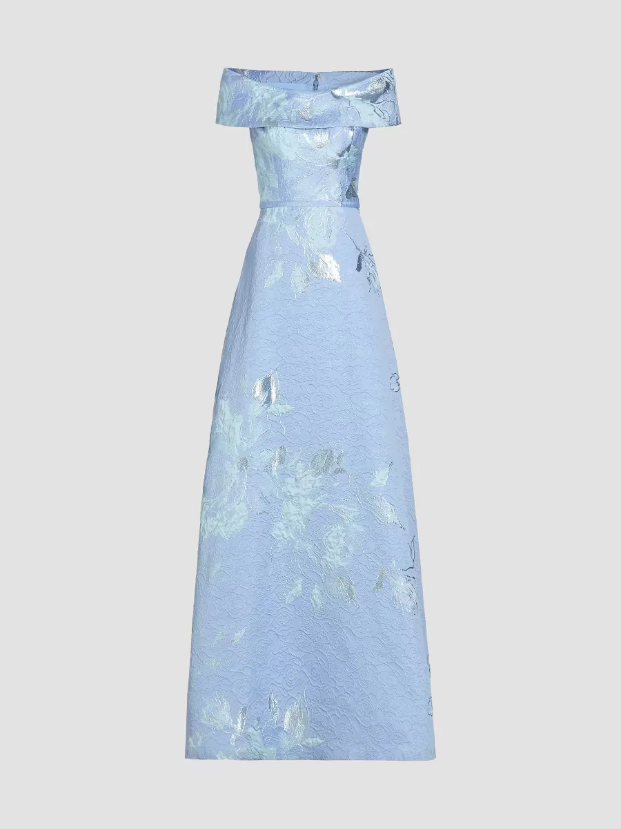Floral Off-The-Shoulder Gown