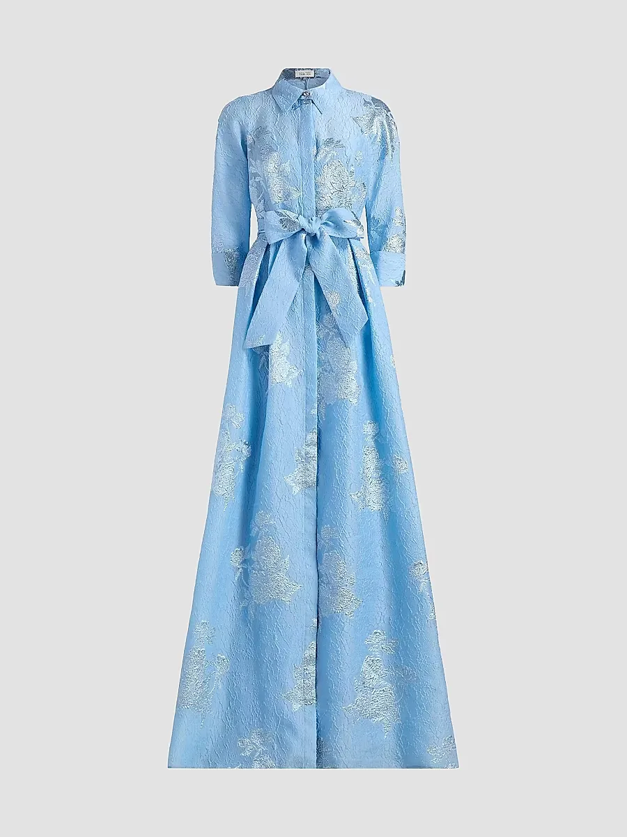 Brocade Shirt Gown by Teri Jon
