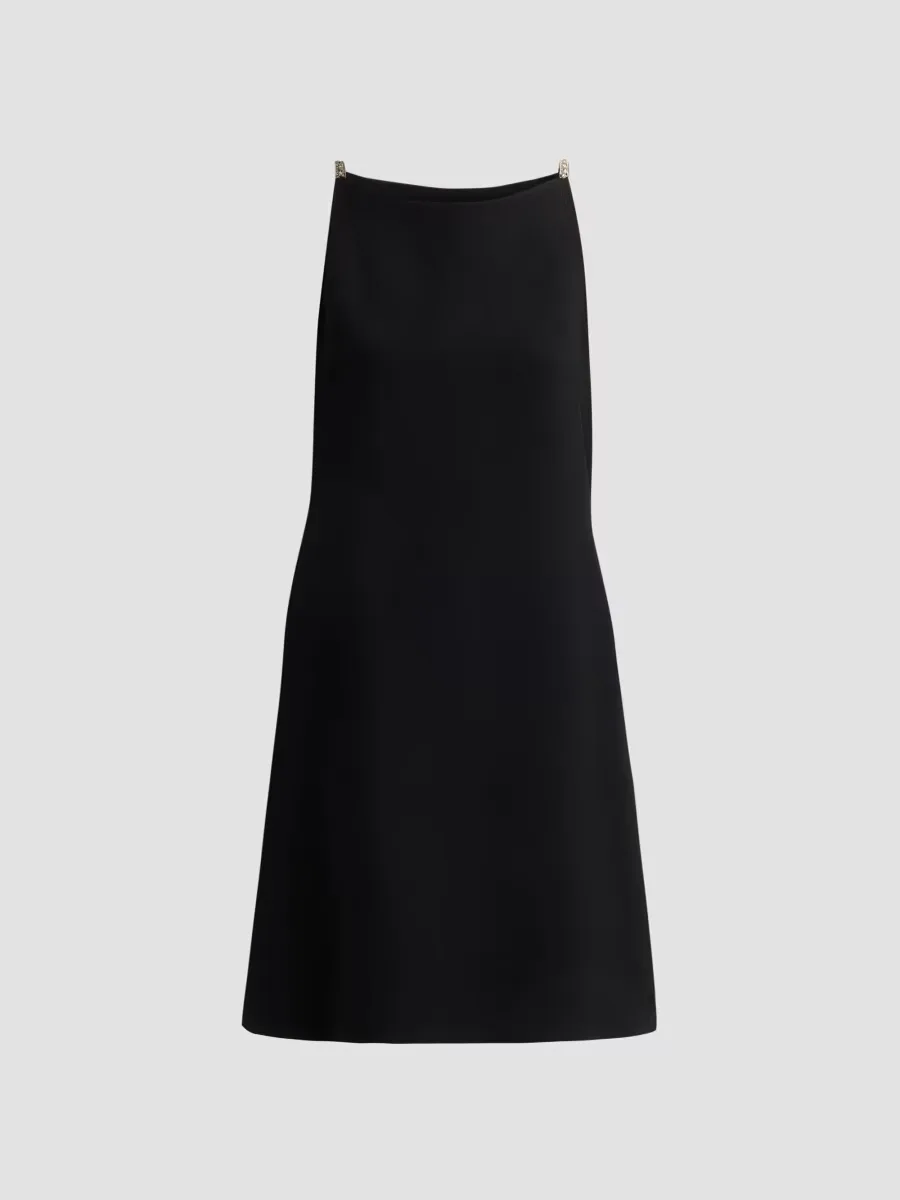 Rhinestone Strap Crepe Midi Slipdress by Teri Jon